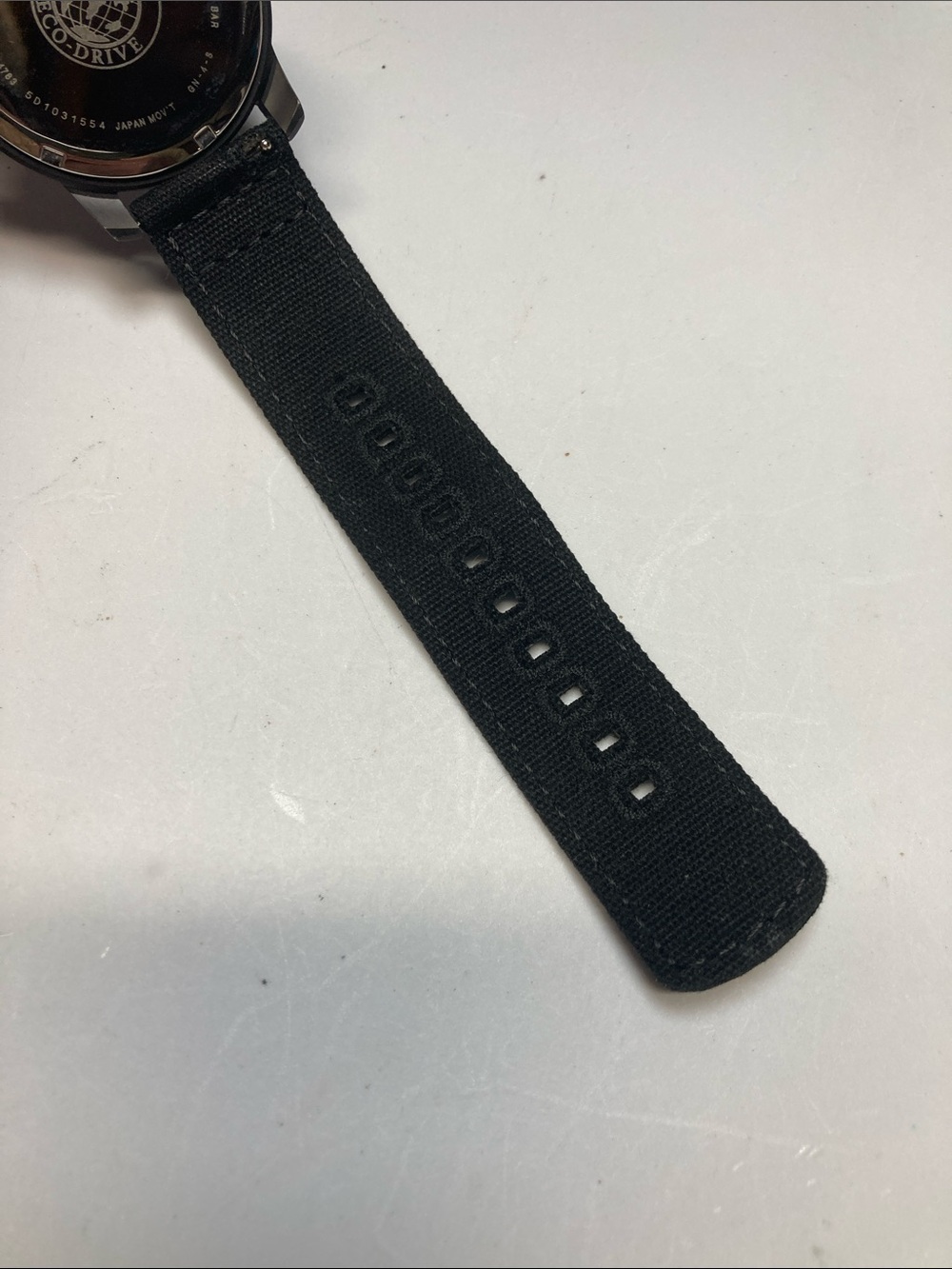 Citizen E101-S064783, eco drive, Blacked out Dial, Black Barton Canvas Strap - Picture 5 of 15
